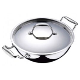 Triply Kadai W/Lid 22cm Stainless Steel