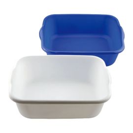 Rectangular Dishpan 14.5"x11.25"x4.75", White & Blue