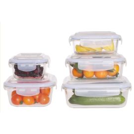 10pc Glass Storeage Container Set  Rect/ Square 