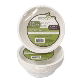Heavy Duty Sugar Cane Fiber Products - 10CT 6.1" 17oz BOWL