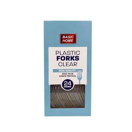 24PK PLASTIC FORKS, CLEAR