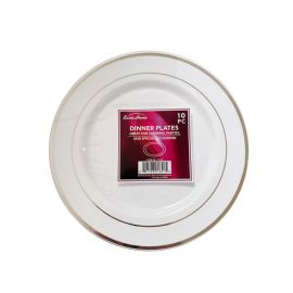 10PC 10.25" Pate, White+Hot Stamp