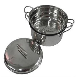 3pcs Stainless Steel Steamer Cooker 4Qt  S.S.Lid  