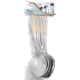 6pc S/S Dinner Spoon W/ Gold Inlay
