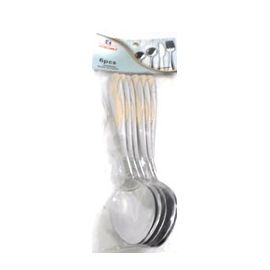6pc S/S Spoon W/Gold Inlay