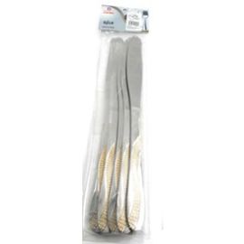 6pc S/S Knife W/Gold Inlay