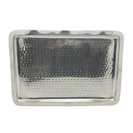 S/S Hammered Rect. Tray 17"x12"