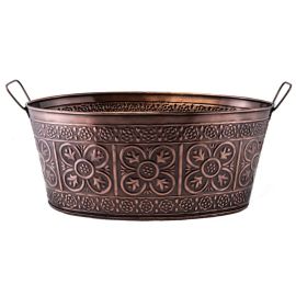 ANTIQ PARTY TUB  IRON COPPER