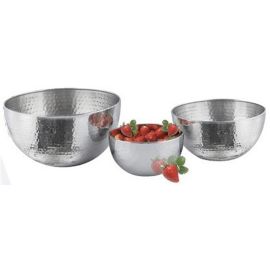 3pc S/W Hammered Bowl Set 15-20-25cm