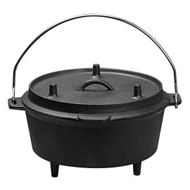 PRE-SEASONED CAST IRON CAMPING DUTCH OVEN
