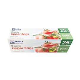 22CT DOUBLE ZIPPER BAGS QUART 
